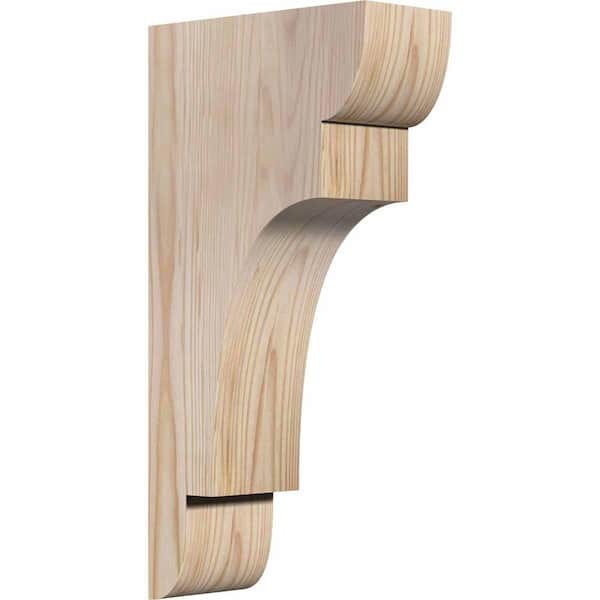 Ekena Millwork 3-1/2 in. x 8 in. x 16 in. Douglas Fir New Brighton Smooth Corbel