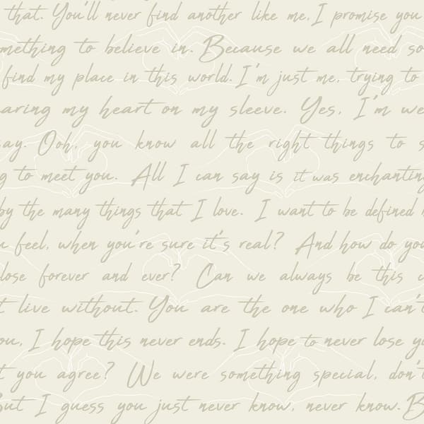 Love Letters Parchment Peel and Stick Wallpaper