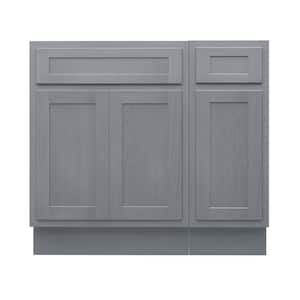 36 in. W x 21 in. D x 32.5 in. H Bath Vanity Cabinet without Top in Silver