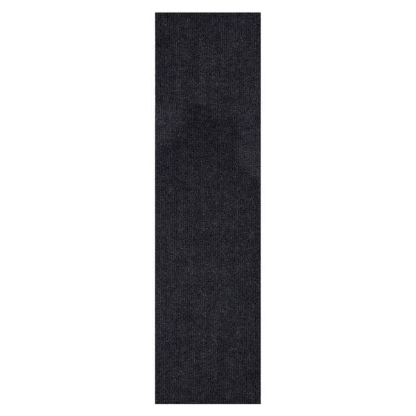 Ottomanson Scrabe Rib Waterproof Non-Slip Rubberback Solid 2x4 Runner Rug,  2 ft. W x 4 ft. L, Black, Polypropylene Flooring SRT704-2X4 - The Home Depot