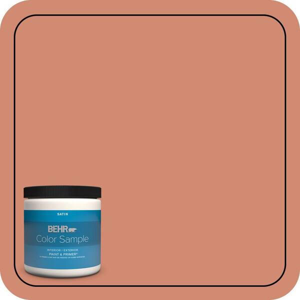 BEHR PREMIUM PLUS 8 oz. #M190-5 Fireplace Glow Satin Enamel Interior/Exterior Paint & Primer Color Sample