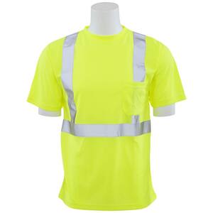 9006SX Men's 2XL Hi Viz Lime Poly Birdseye Knit Mesh X-Back T-Shirt