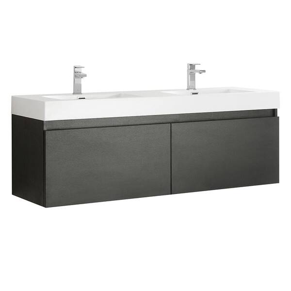 Reviews for Fresca Mezzo 60 in. Modern Wall Hung Bath Vanity in Black