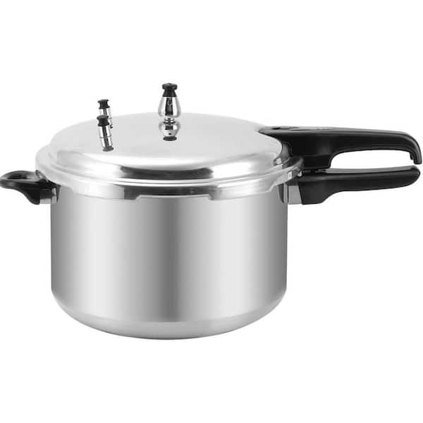 12 qt. Silver Aluminum Pressure Cooker Canner with Cooking Rack, High Pressure, Fast Cooking, Safe Lock Lid
