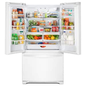 25.2 cu. ft. French Door Refrigerator in White with Internal Water Dispenser