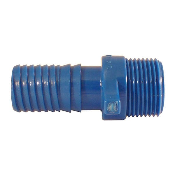 Apollo 3/4 in. Barb Insert Blue Twister Polypropylene x MPT