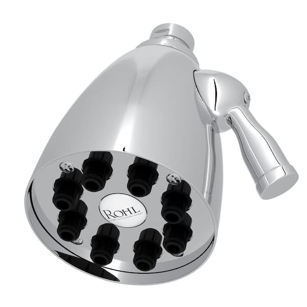 1-Spray 3.6 in. Single Wall Mount Fixed Adjustable Shower Head in Polished Chrome