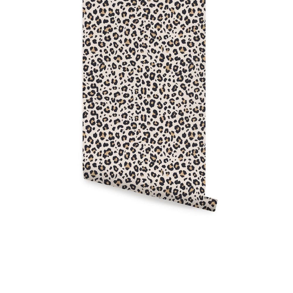Light Natural Leopard Print Peel and Stick Vinyl Wallpaper