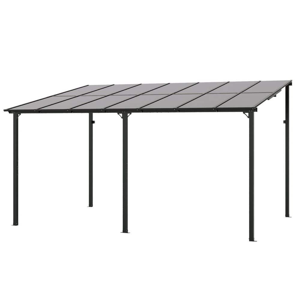 10 ft x 14 ft Wall Mounted Hardtop Gazebo, Galvanized Steel Roof Metal Frame Outdoor Attached Pergola price history on PriceWatchPro