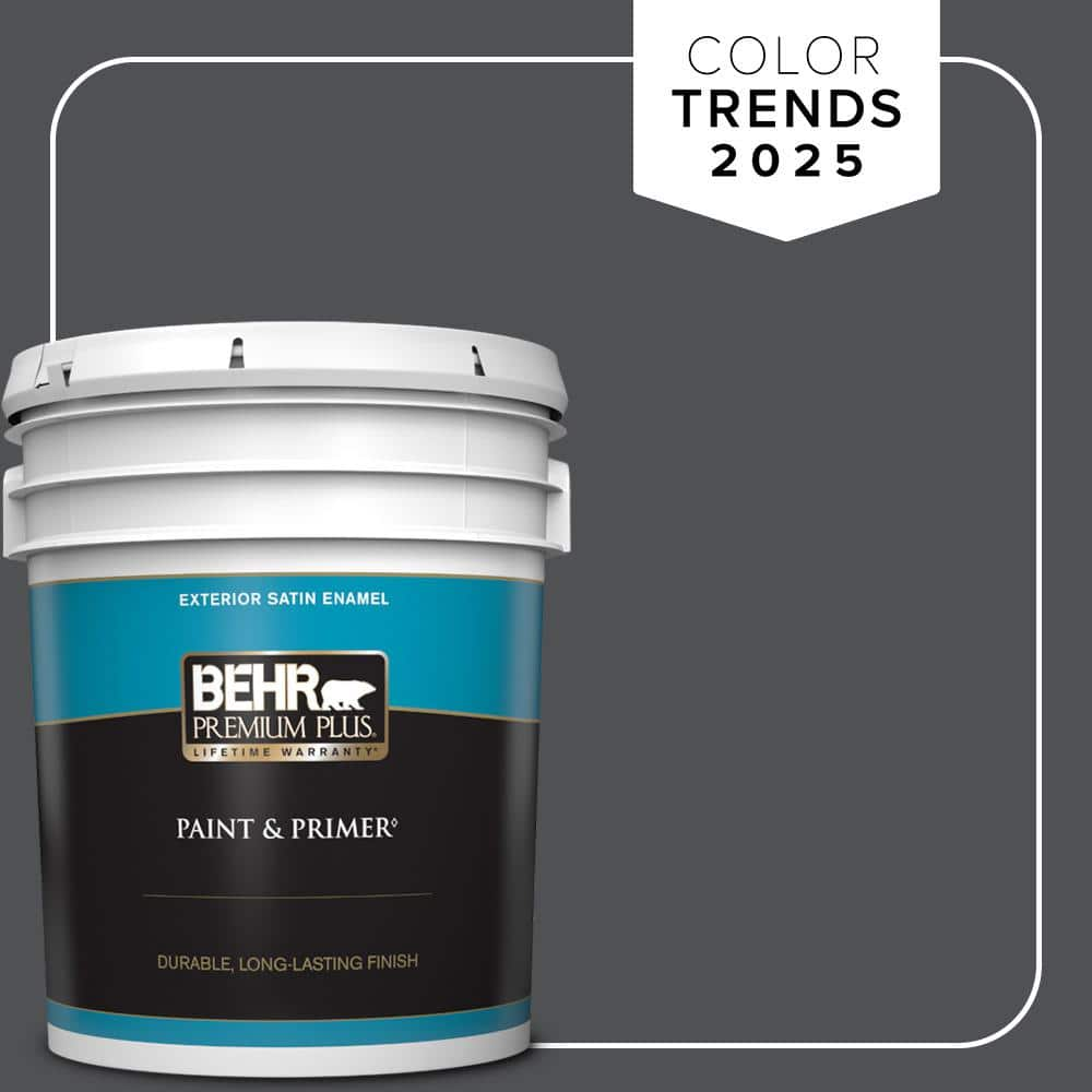 BEHR PREMIUM PLUS 5 Gal. #PPU18-01 Cracked Pepper Satin Enamel Exterior ...