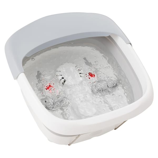 Costway Heated Foot Spa Bath Massager Collapsible Design Gray