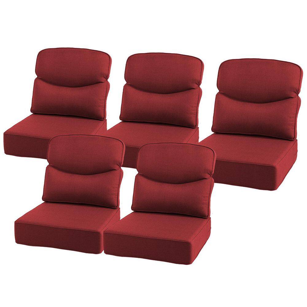 22 in. x 24 in. x 6 in. 10-Piece Olefin Deep Thick Outdoor Lounge Chair Sofa Replacement Seat & Back Cushion Set in Red price history on PriceWatchPro