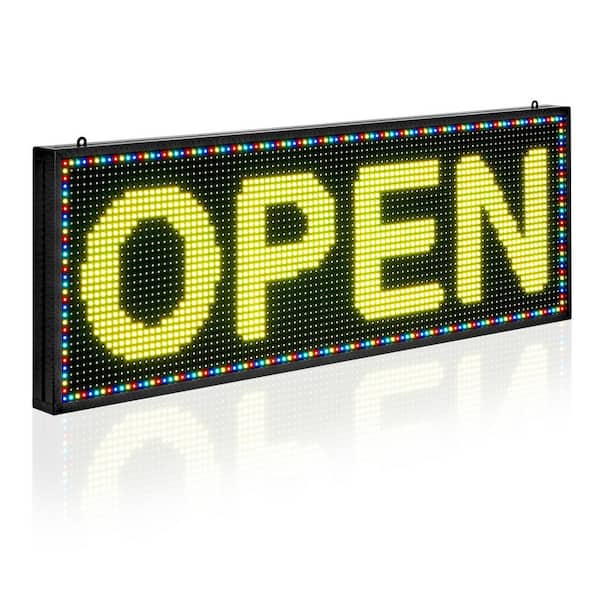 VEVOR Programmable LED Sign P10 Full Color LED Scrolling Panel 39 in. x 13.8 in. DIY Custom Pattern Display Board in Black