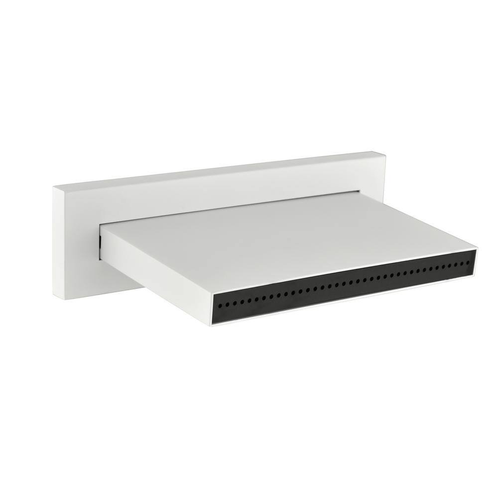 WELLFOR Tub Faucet Wall Mount Tub Filler Spout in White WA0083WWH The Home Depot