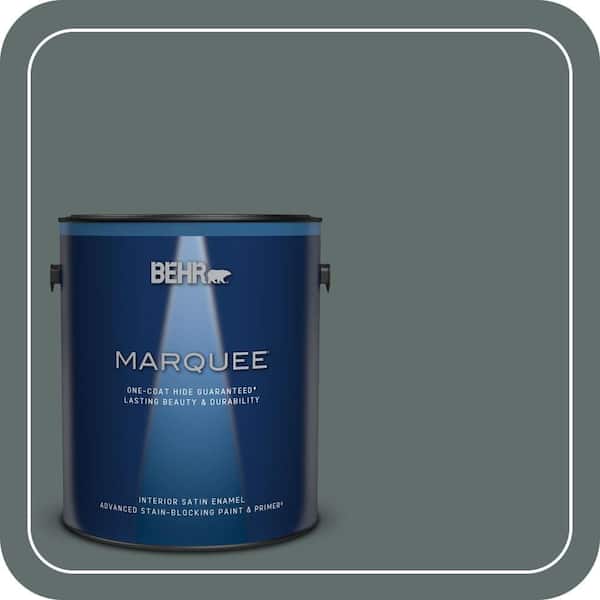 BEHR MARQUEE 1 gal. #PPU12-19 Mountain Pine One-Coat Hide Satin Enamel Interior Paint & Primer