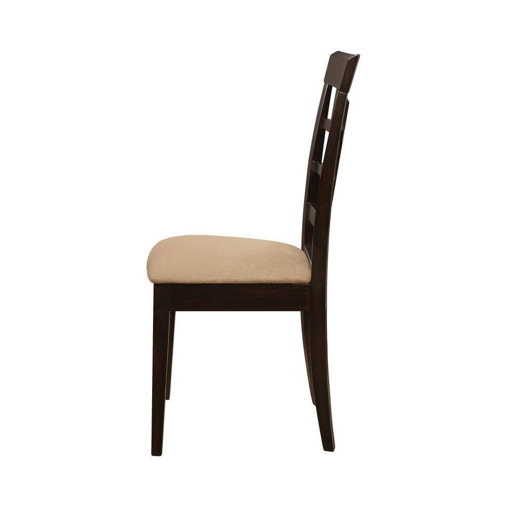 Tan Microfiber Upholstered Lattice Back Side Chair Set