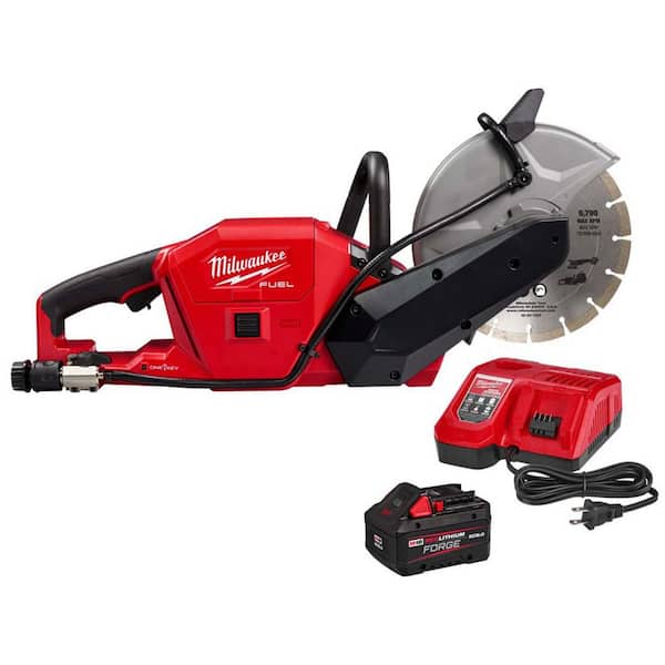 M18 FUEL ONE-KEY 18V Lithium-Ion Brushless Cordless 9 in. Cut Off Saw w/ M18 FORGE XC8. 0 Starter Kit