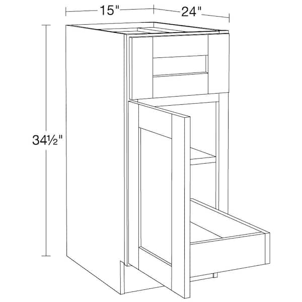 Home Decorators Collection Washington Vessel Blue Plywood Shaker Assembled Base Kitchen Cabinet Left 2ROT KB18 W in. 24 D in. 34.5 in. H