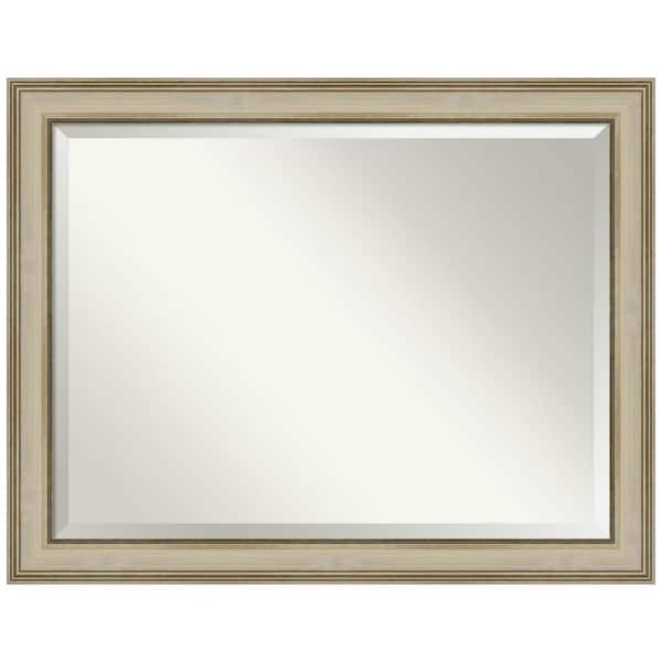 Amanti Art Medium Rectangle Colonial Light Gold Beveled Glass Classic Mirror (35.75 in. H x 45.75 in. W)