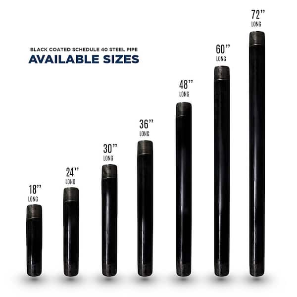 1-1/4 in. x 72 in. Black Steel Pipe 1-1/4 in. x 72 in. Black Steel Pipe