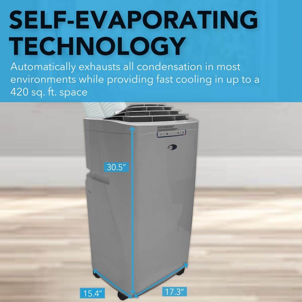 Whynter 13000 BTU Gray Portable Air Conditioner with Heater and Remote