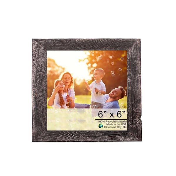 HomeRoots Josephine 6 in. x 6 in. Smoky Black Picture Frame