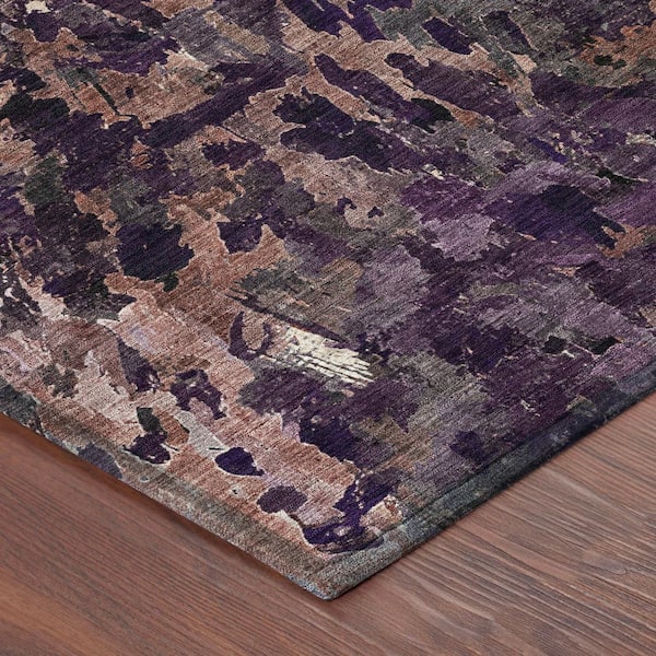 Chantille Machine Washable Indoor/Outdoor Abstract ACN2737 Plum 8 ft. x 10 ft. Area Rug