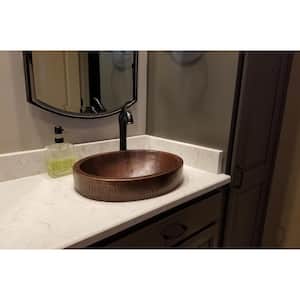 Round Skirted Hammered Copper Vessel Sink in Oil Rubbed Bronze