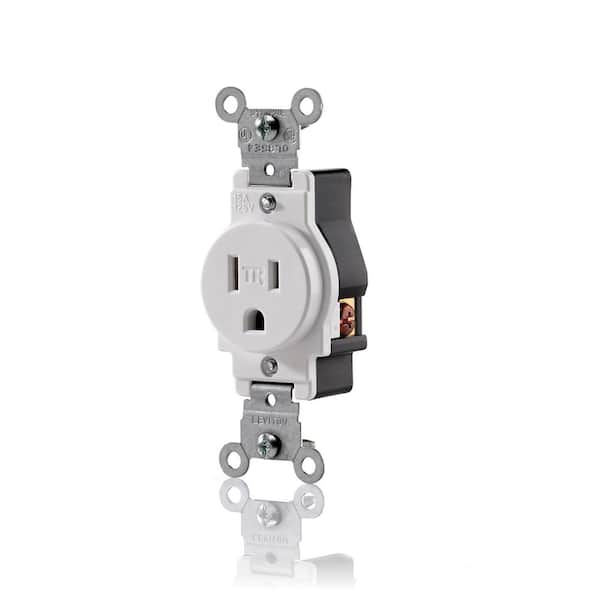 Leviton 15 Amp Commercial Grade Tamper Resistant Grounding Single Outlet, Brown