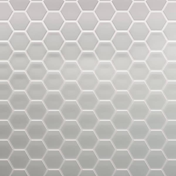 CRUZ BAY STUDIO 3 in. Beehive 10.25 in. x 11.75 in. Hexagon Misty Grey Matte Glass Mesh-Mounted Mosaic Tile (9.13 sq. ft./Case)
