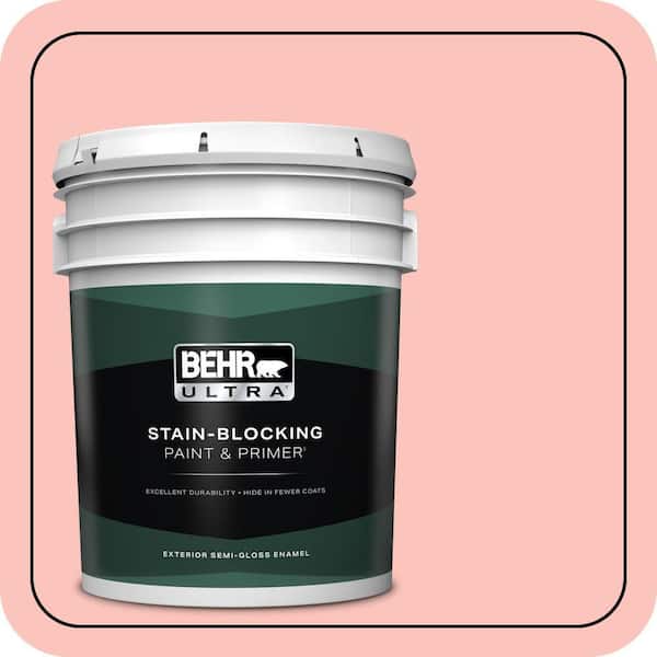 BEHR ULTRA 5 gal. #170C-3 Coral Bells Semi-Gloss Enamel Exterior Paint & Primer