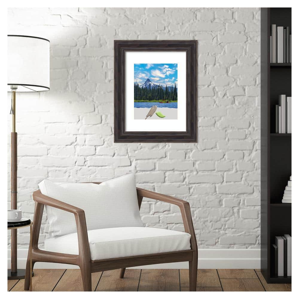 Rustic Pine Brown Distressed Wood Narrow Wall Picture Frame