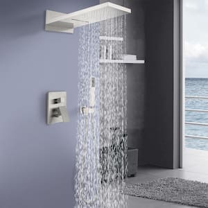 2-Handle 3-Spray Shower Faucet 2.0 GPM with Pressure Balance in Brushed Nickel