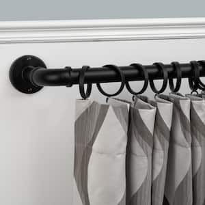Melor 36 in. - 66 in. Adjustable 1 in. Wrap Around Single Curtain Rod in Matte Black