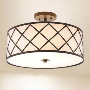 Elizabeth 16.75 in. Metal LED Flush Mount, Oil Rubbed Bronze/White