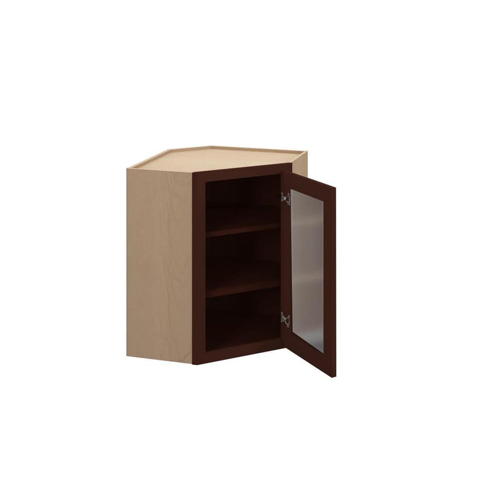 Charlotte Raised 27 in. W x 36 in. H x 15 in. D in Bordeaux Plywood Assembled Glass Door Fin Interior Corner Diagonal price history on PriceWatchPro