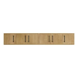 Victoria 84 in. W x 11.8 in. D x 13.78 in. H Brown Plywood Wall Overhead Floating Linen Cabinet in Oak