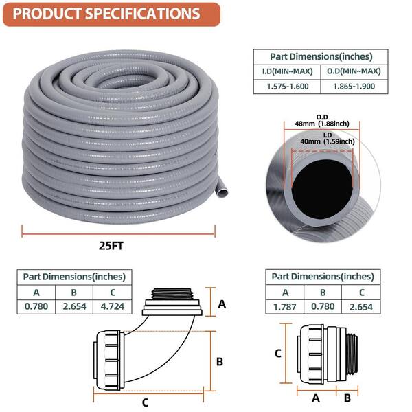 Vrbgify 3/4 in. x 100 ft. Electric Non-Metallic Flexible