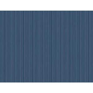 Sebasco Denim Vertical Pinstripe Wallpaper Sample