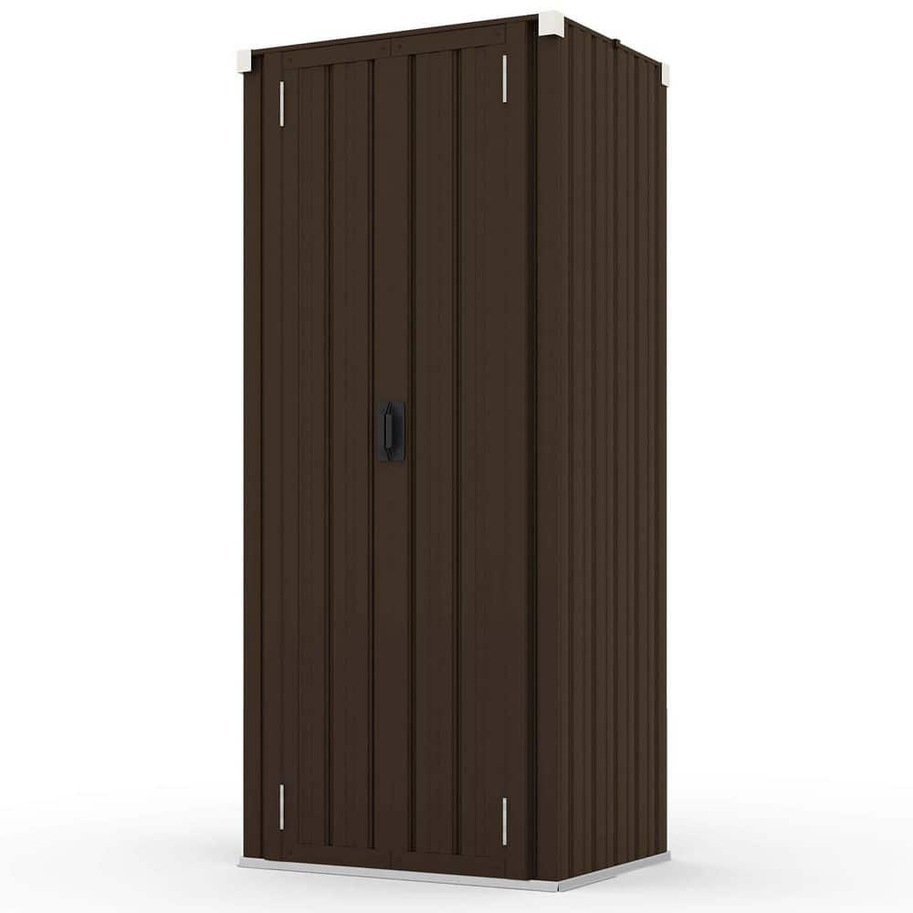 Zeus & Ruta 2.5 ft. W x 1.8 ft. D Metal Storage Shed with 2-Doors
