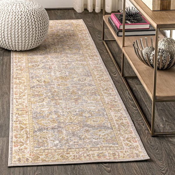 JONATHAN Y Alba Modern Faded Peshawar Gray/Ivory 2 ft. x 8 ft. Runner Rug