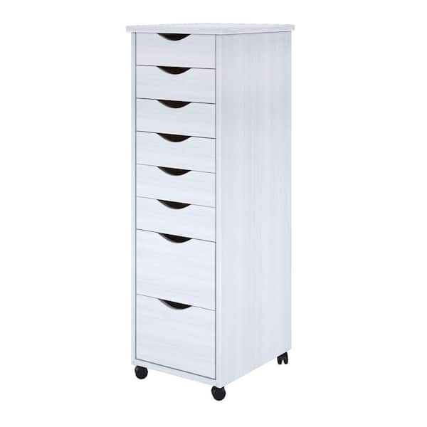 Jela-USA White 6+2 Drawer Roll Cart