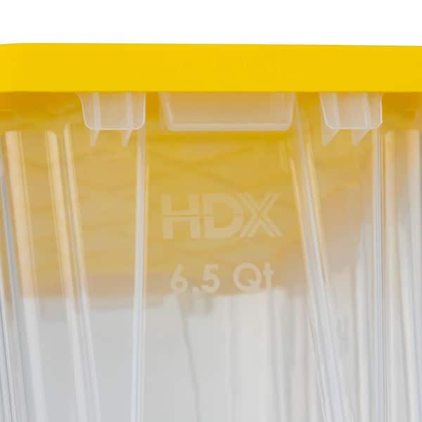 6.5-Qt Tough Storage Tote in Clear with White Lid