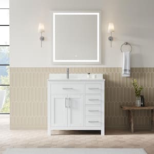 Beckett 36 in. Single Freestanding White Bath Vanity with Giotto Quartz Top