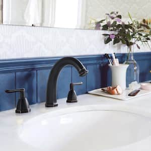 8 in. Widespread Deck Mount 2-Handle Bathroom Faucet in Oil Rubbed Bronze