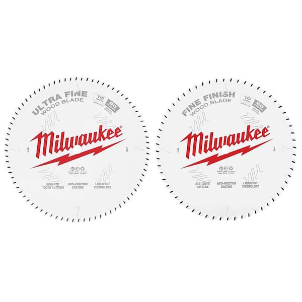 10 in. x 80-Tooth Carbide Circular Saw Blade and 10 in. x 60-Tooth Fine Circular Saw Blade (2-Piece)