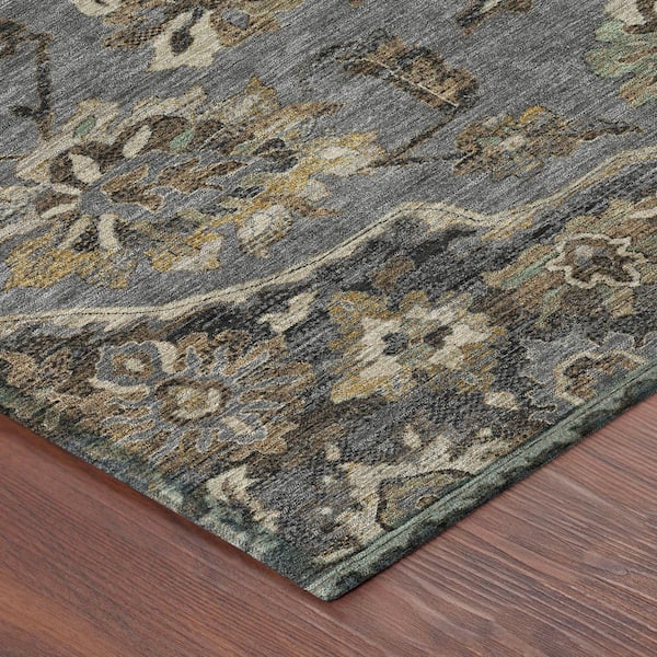 Chantille Machine Washable Indoor/Outdoor Abstract ACN2793 Graphite 5 ft. x 7 ft. 6 in. Area Rug