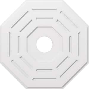 1 in. P X 15 in. C X 38 in. OD X 7 in. ID Westin Architectural Grade PVC Contemporary Ceiling Medallion