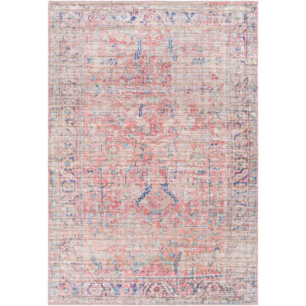 Artistic Weavers Powell Rose/Navy 8 ft. x 10 ft. Indoor Machine-Washable Area Rug
