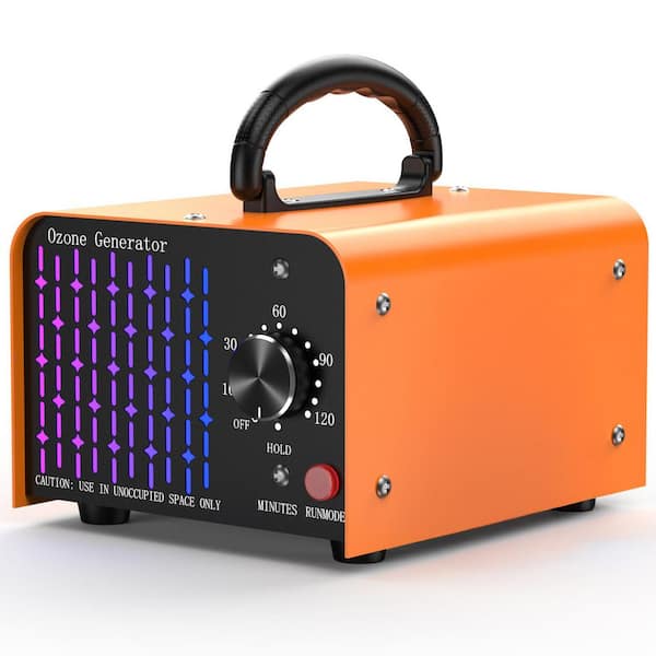 10000 sq. ft. High Capacity HEPA-True Ozone Generator Odor Removal in Orange with Fan and Timer for Smoke, Car, Pet Room